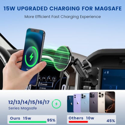Surfcabin Magnetic Car Vent Wireless Charger Phone Mount for 2021-2026 F150 - style: Compatible with F150 2021-2026 with Charging-Magnetic