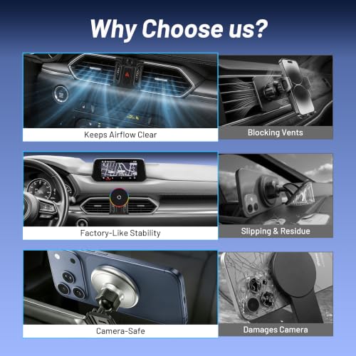 Car Mount for Mazda CX5 (2017-2025), Magnetic Phone Holder, Magsafe Car Mount Charger, Dashboard Phone Holder, 15W Wireless Fast Charging, Cell Phone Automobile Chargers, 2024 CX-5 Accessories - size: Mazda CX5 | 2017-2025