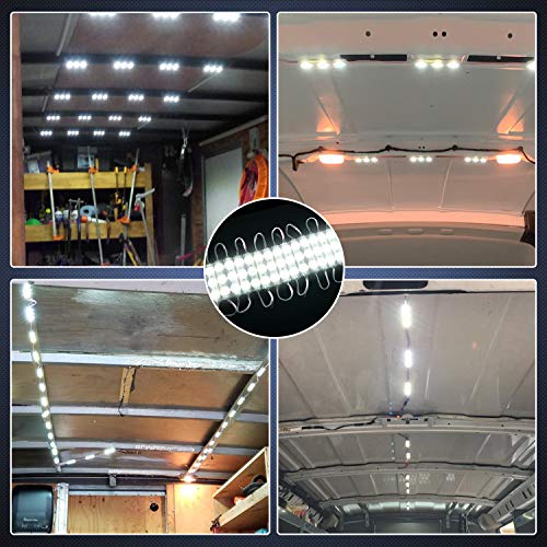 Nilight 60Leds Van Interior Light Kits White Led Ceiling Lighting Kit - size: 60Leds 20 Modules