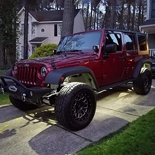 Ampper 4 Pods LED Rock Lights, LED Neon Underglow Waterproof Light for Car Truck ATV UTV SUV Offroad Boat Underbody Glow Trail Rig Lamp (White) - color: White, size: 4 Pods
