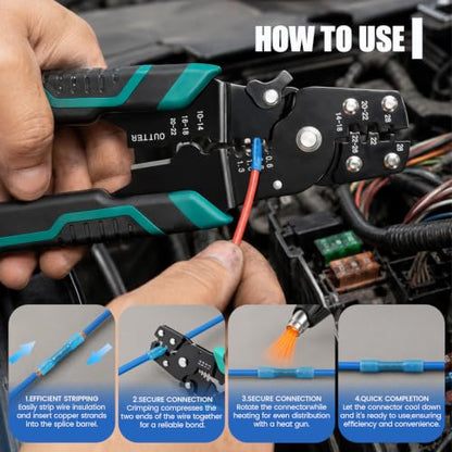 Heat Shrink Butt Connectors Kit 1500 PCS,Waterproof Wire Connectors - size: 22-16/16-14/12-10 AWG(1500PCS)