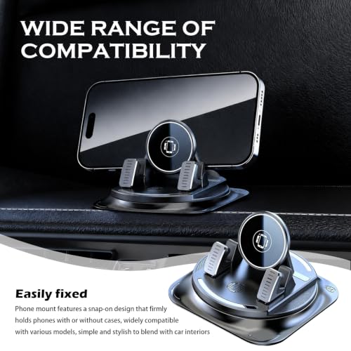 Car Dashboard Phone Holder 360° Rotatable,Portable Anti-Slip Car Phone Holder Horizontal & Vertical Place,Strong Self-Adhesive Dashboard Cell Phones Holders Cars Accessories - color: Circular Surface