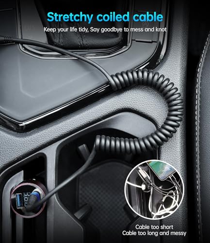 USB C Cable 100W 3FT Coiled USB C to USB C Charger Cable for Car, 2Pack - color: Blue, size: 3FT, style: USB C to USB C