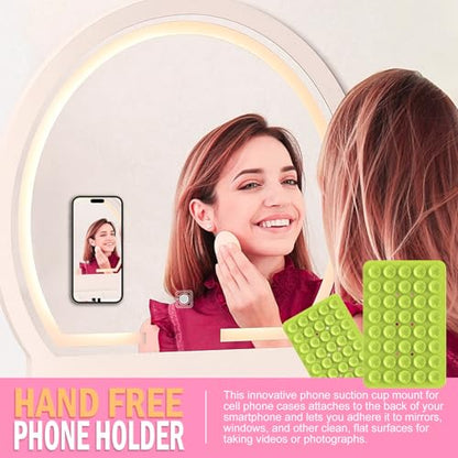 Double Sided Silicone Suction Phone Holder Mount, Silicon Accessory for iPhone and Android, Hands-Free Mirror Shower Phone Holder, TikTok Videos and Selfies (Combo H) - color: Combo H