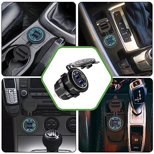 10L0L 12V Dual USB Outlet Quick Charge 3.0 for Golf Cart UTV ATV Boat Truck - color: Dual USB