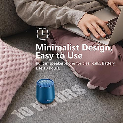 INSMY Small Bluetooth Speaker, Waterproof Mini Portable Wireless Speakers - color: Blue