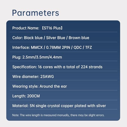 keephifi 6ft ZS10 Pro IEM Cable 3.5MM, KBEAR ST16-Plus 2m 16-Strand Silver-Plated Upgrade Braided Headphone Extension Cable Gold-Plated Plug for KZ Edx Pro/Castor/DQS/ZAS/AS16/AS16 PRO/PR1 - color: BrownBlue, style: 3.5 QDC
