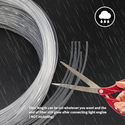 End Glow Fiber Optic Light Cable, AZIMOM PMMA 150pcs 0.03in 6.5ft Fiber Starlight Strands Lights Roll 0.75mm 2Meter Starlight Headliner Twinkle Star Roof Ceiling Decor - size: 150pcs*0.03in*6.5ft