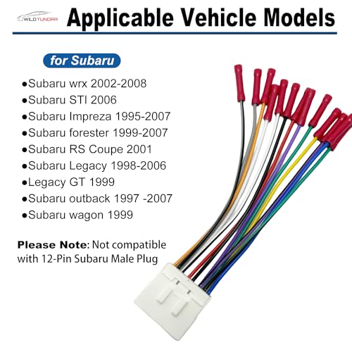 14Pin Radio Wiring Harness for Subaru 1995-2009 Aftermarket Radio Stereo Wire Harness Adapter for Subaru Outback WRX Impreza Forester Legacy Aftermarket Stereo CD Player Power/Speaker Connector - style: 16Pin Harness for Subaru