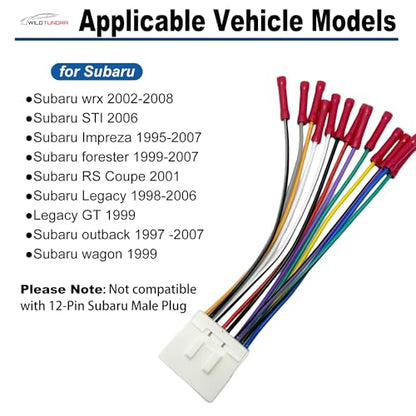 14Pin Radio Wiring Harness for Subaru 1995-2009 Aftermarket Radio Stereo Wire Harness Adapter for Subaru Outback WRX Impreza Forester Legacy Aftermarket Stereo CD Player Power/Speaker Connector - style: 16Pin Harness for Subaru