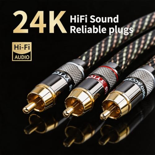 Audiophile HiFi Audio RCA Cables RCA Splitter 1 Male 2 Male 4.92ft - size: 4.92ft/1.5m