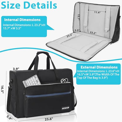 AKOZLIN 24" Dual Monitor Carrying Case, Padded Monitor Bag, TV Travel Case - size: For Dual 19"- 24" Screen
