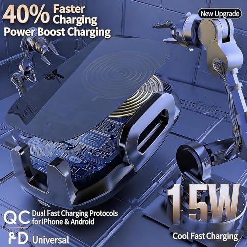 Wireless Car Mount Charger, Phone Holders for Your Car, 15W Auto Clamping Phone Mount for iPhone 16 15 14 13 12 Mini Pro Max 11 XR XS, Samsung Galaxy S24 Ultra S23 S22+ Note 20, etc
