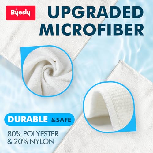 12-Pack Microfiber Cleaning Cloth, 11.5x11.5 Microfiber Towels for Cars, Dishes & House, for Detailers, Chefs & Efficient Home | Scratch-Free, Lint-Free, Ultra Absorbent(White) - color: White
