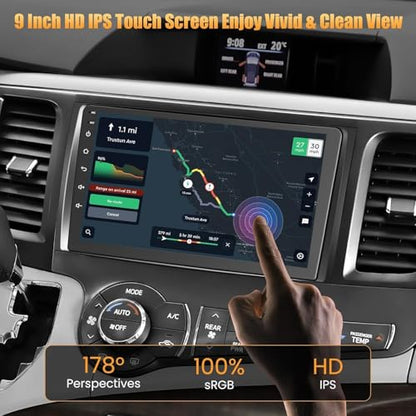 4GB+64GB Car Radio for Toyota Sienna 2011-2014,9 inch QLED Touchscreen Android 13 Stereo - Wireless Carplay & Android Auto,GPS Navigation & Bluetooth - color: For Sienna 2011-2014