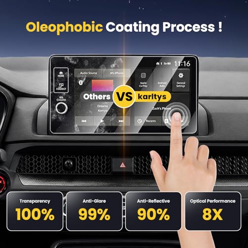 Karltys Screen Protector for 2026 2027 Honda CRV/HRV CR-V (LX/EX/EX-L/Sport Hybrid/TrailSport Hybrid/Sport-L Hybrid) 9 inch [No Glare & Fingerprint] Tempered Glass Honda CRV Accessories - size: 9" Honda CRV 2026