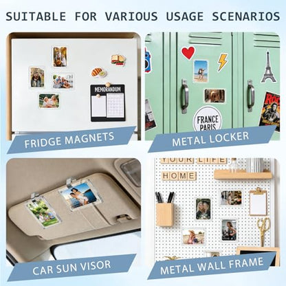 Magnetic Car Picture Holder Car Visor Photo Clip, Clear Acrylic 2Pcs