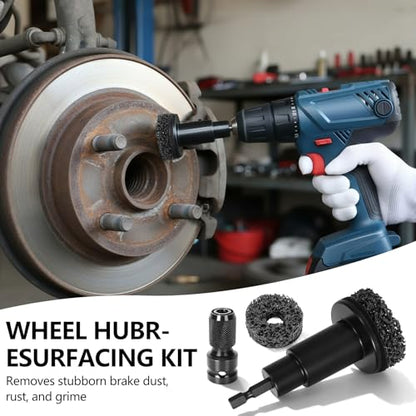 Wheel Hub Cleaning Tool, Hub Resurfacing Kit, Brakewheel Stud Cleaner With 7 Pads, Used For Quickly Removing Rust From Studs And Brake Discs, Supports Electric Drills And 1/2-Inch Impact Wrenches