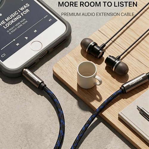 100 ft Double Shielded Long Headphone Extension Cable - 3.5mm Male to Female - color: Blue, size: 1Pack 100Ft