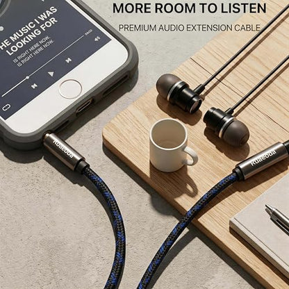 100 ft Double Shielded Long Headphone Extension Cable - 3.5mm Male to Female - color: Blue, size: 1Pack 100Ft