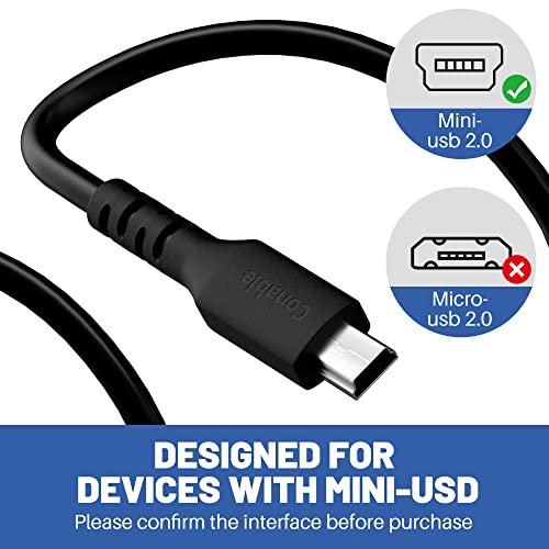 Mini USB Cable 6 FT (3-Pack), USB A to Mini B Charger Cord, Compatible with GoPro Hero 3+, PS3 Controller, Camera, Dash Cam, Texas Instruments Calculators, TI-84, MP3 Player, Garmin GPS, with 5 Ties - size: 6 Feet, style: 3 Pack
