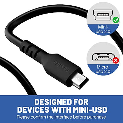 Mini USB Cable 6 FT (3-Pack), USB A to Mini B Charger Cord, Compatible with GoPro Hero 3+, PS3 Controller, Camera, Dash Cam, Texas Instruments Calculators, TI-84, MP3 Player, Garmin GPS, with 5 Ties - size: 6 Feet, style: 3 Pack