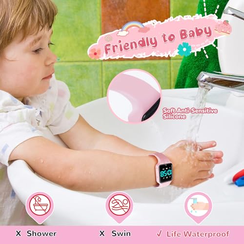 BEN NEVIS Potty Training Watch, Digital Toddler Watch with Countdown/Music/Alarm Clocks/Vibration Reminder and Waterproof, Remind Toddler to Go to The Toilet - color: 24-Pink