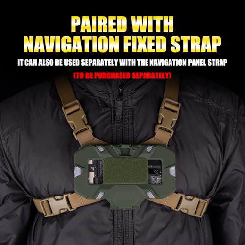 Zhongren Tactical Plate Carrier Vest Attachments Universal Phone Chest Mount for Screen Size 4.7"-6.7" Molle Foldable Navigation Phone Holder Board - color: Green