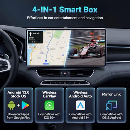 4-in-1 Wireless CarPlay Adapter for Apple CarPlay and Android Auto