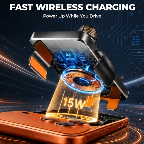 Car Phone Mount for 2026 Toyota RAV4, Smart Auto-Clamping for 12.9" Screen Only, 15W Wireless Fast Charging, Premium Aluminum Holder, Without Blocking Airflow - size: for Toyota RAV4 | 2026 12.9"