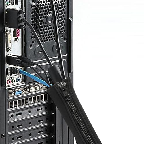 4 Pack Cable Management Sleeves Flexible Cord Management Wire Wrap Covers Black