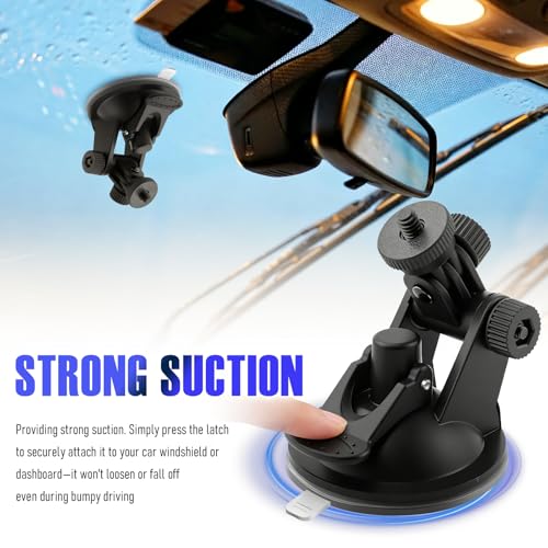 2PCS Car Dash Cam Suction Cup Mount,360° Adjustable Suction Cup Camera Mount for Car Dash Cam,GPS,Phone Holder,Portable Cars Camera Mounts for Cars Dashboard/Windshield