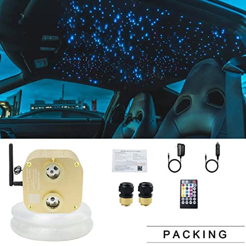 AZIMOM Bluetooth 20w Upgraded Fiber Optic Lights Twinkle Star Ceiling Lighting Kits 1100pcs0.03in13.1ft Fiber Strands Dual Port RGBW Sound Remote Control Light Source Home Indoor Car Ceiling Decor - size: Star+1100pcs*0.03in*13.1ft