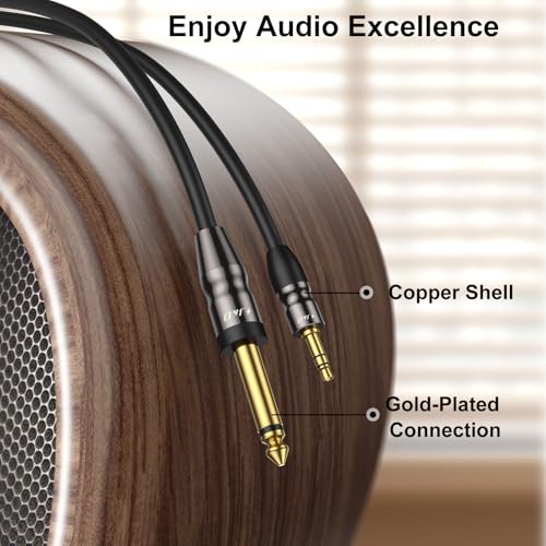 J&D 3.5mm to 6.35mm Stereo Audio Cable 9.8 Feet, 1/8 to 1/4 Cable, 3.5mm TRS Male to 1/4 Male Mono Interconnect Stereo Aux Jack Adapter Cable for Guitar, Bass, Home Theater Devices, Speaker - size: 9.8 Feet