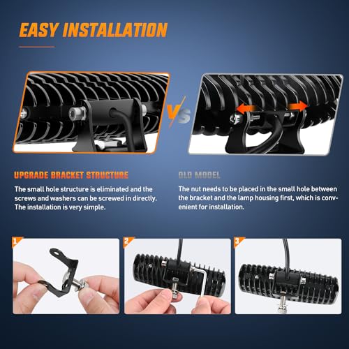 Nilight LED Pods 2PCS 6 Inch 60W Flood Spot Beam Combo Light Bar Driving Fog Off Road Lighting 12V 24V for Trucks UTV ATV Marine Boat Golf Cart Trailer - color: 60W Led Pods 2Pcs White