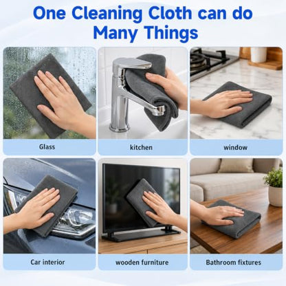 5Pcs Magic Cleaning Cloth,Microfiber Cleaning Cloths Lint Free Reusable Cleaning Rags for Glass,Window,Kitchen,Stainless Steel,Cars & Screens(7.87X11.81in)