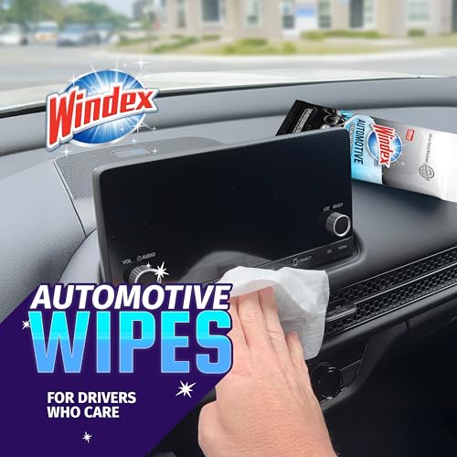 Windex Auto Wipes for Car Windows, Mirrors and Screens, Pre-Moistened Car Cleaner Wipes for Quick Streak-Free Shine, Guaranteed Safe-for Tinted Windows and Electronics, 25 count (Pack of 12) - size: 25 Count (Pack of 12)