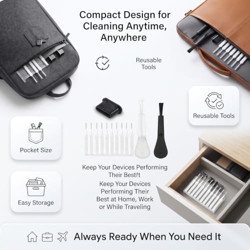 Charging Port Cleaning Kit, Cell Phone Cleaning Kit - 13PCs Phone Charging Port Cleaner - USB C Ports Cleaner Tool - Mini Brushes Cleaners for Speaker, Receiver, Earbuds & Smartphones