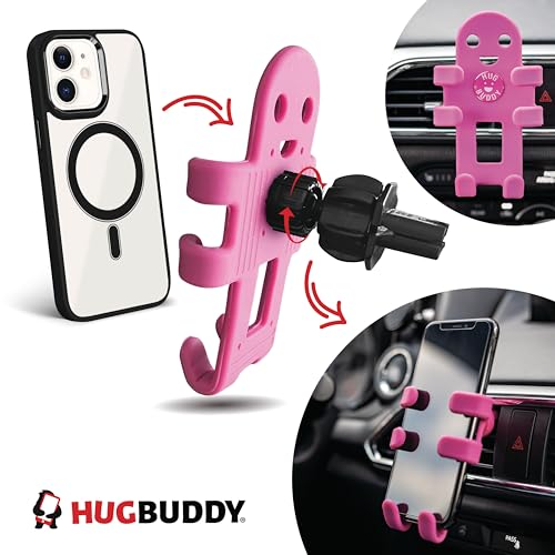 Alpena Hug Buddy Air Vent Universal Car Cell Phone Holder, Adjustable, Cell Phone Mount Compatible with iPhone, Samsung Galaxy, LG, Google, Nexus 5X, Moto, Black and Other Smartphones, OG Pink - color: Pink