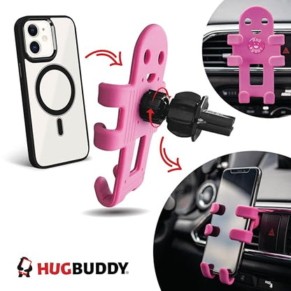 Alpena Hug Buddy Air Vent Universal Car Cell Phone Holder, Adjustable, Cell Phone Mount Compatible with iPhone, Samsung Galaxy, LG, Google, Nexus 5X, Moto, Black and Other Smartphones, OG Pink - color: Pink