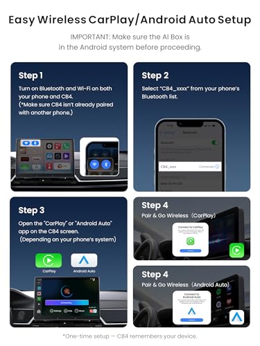 Wireless CarPlay & Android Auto Adapter, Supports for Netflix/YouTube, AI Box Carplay, Drivechat with AI Skills, Dual WiFi, Bluetooth, Fits for OEM Wired CarPlay Cars - color: Satin Black