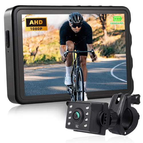 Fitense Bike Camera 360° Rotatable 5" 1080P 10000mAh Rear View Monitor - size: 5'' HD/10000mAh
