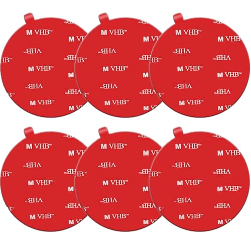 Double Sided Adhesive Pads,Made of VH B 5952, Round Car Mount Adhesive Replacement.Sticky Dash Cam Mounting Tape.Heavy Duty Tape Sticker for Dashboard &Daily Use.Waterproof,Heat-Resistant.6PCS - style: Round