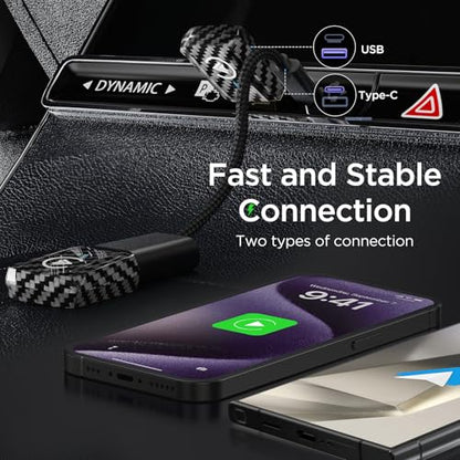 MSXTTLY 2in1 Wireless Carplay Adapter, Android Auto Wireless Adapter
