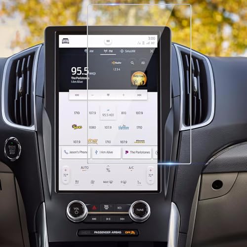 95x95mm Car Screen Protector for Stereo Radio, 9H HD Clear Tempered Glass - size: 95x95 mm