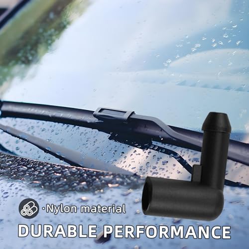 2PC Windshield Washer Hose Connector, Car Windscreen Wiper Water Hose Connector, 90 Degree Bend, Right Angle Pipe Connector, for VAUXHALL/OPEL (Pack of 2) - size: 0.75 inches x 1.02 inches (Pack of 2)