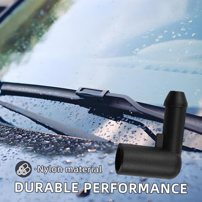 2PC Windshield Washer Hose Connector, Car Windscreen Wiper Water Hose Connector, 90 Degree Bend, Right Angle Pipe Connector, for VAUXHALL/OPEL (Pack of 2) - size: 0.75 inches x 1.02 inches (Pack of 2)