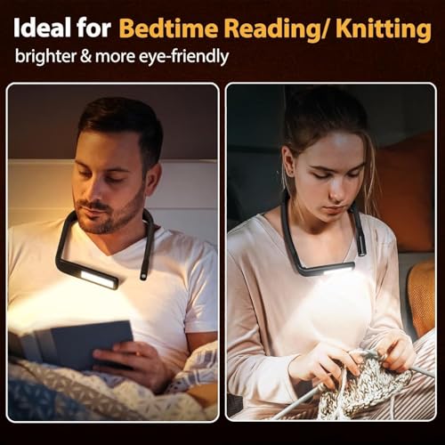 Neck Light with Storage Case, 3 Color Dimmable Reading Light - color: Black Light with Storage Case
