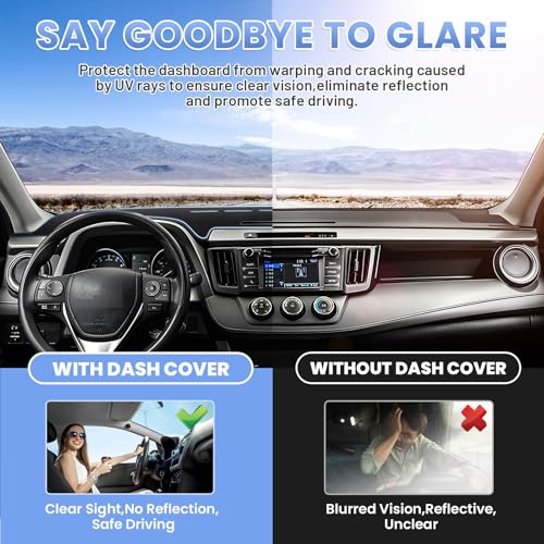 Sunsdrew Dash Cover for 2013-2018 Toyota RAV4 Dashboard Cover Mat for Altima Accessories Sunshade Nonslip Mesh Protector No Glare - size: 13-18 RAV4 Dash Cover