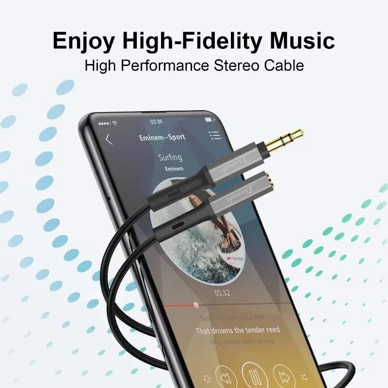 Headphone Extension Cable 1.6ft/0.5m, 3.5mm Extender Audio Male to Female Auxiliary Adapter Hi-Fi Sound Stereo 3.5mm TRS Cord for Headset, Speakers, Smartphones - size: MK-00187-1.6FT